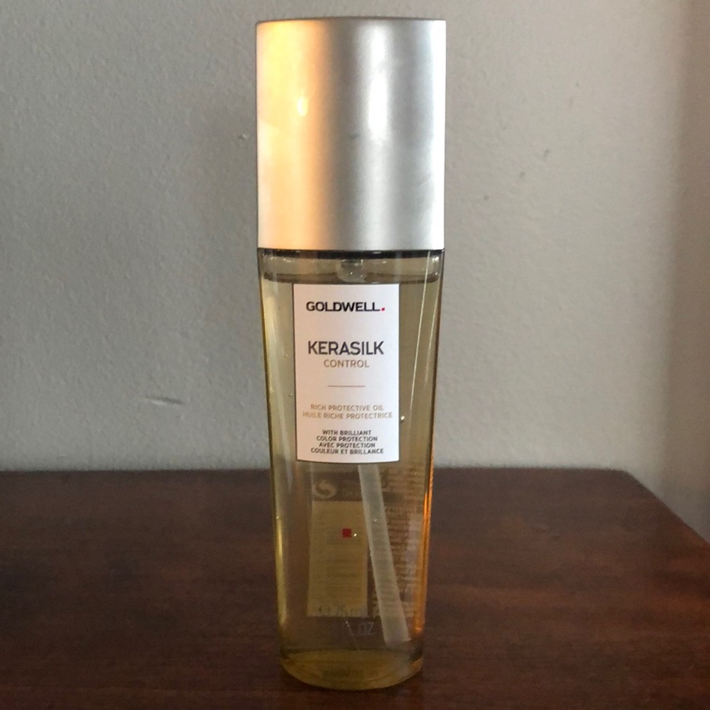 Goldwell Kerasilk Rich protective oil.